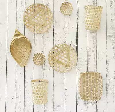 Huan Chuang Material Creative Bamboo Handmade Hollow Bamboo Mesh Bamboo Basket Bamboo Products Wall Painting Home Decoration Craft Gift Decoration