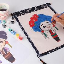  DIY puzzle graffiti painting Chinese style decoration charm hanging decoration Meilao coloring coloring painting 56 ethnic painting baby