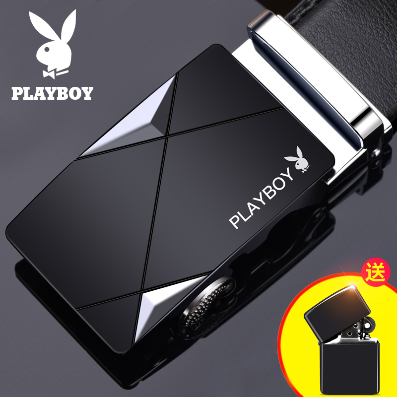 Playboy belt men's leather youth Korean version of the trend personality automatic buckle student pure leather pants belt