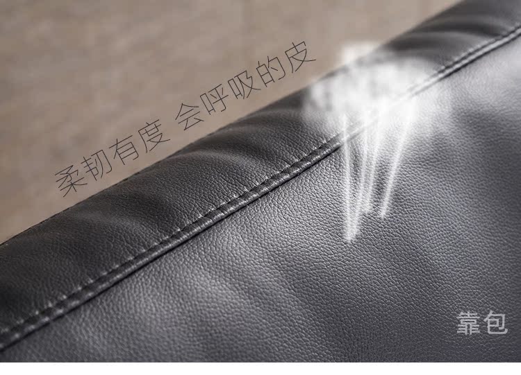 lớp đầu tiên của da đúp sofa da sofa da đen căn hộ nhỏ phòng khách hiện đại nhỏ gọn ba chữ số vỏ - Ghế sô pha sofa gỗ hiện đại