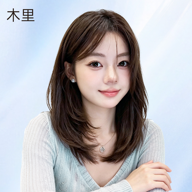 Muli Short Hair Wig for Women, Full Head Cover, Real Hair, Collarbone Length, No Wig Cap, Daily Wig for Women, 2026 New Model