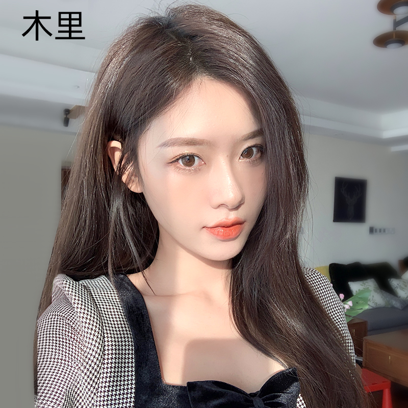 Braided hair wig real hair female long hair delivery needle lace mid-point long straight hair natural age reduction full real hair wig