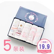 Bảy ra ba quần lót nữ 5 hộp quà cotton tươi hoạt hình cô gái sinh viên eo thấp tóm tắt lần béo