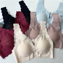 Japanese Skinny Lace Hollow Stretch Zero Sense Traceless Ringless Backrest Yoga Sleep Breathable Bra