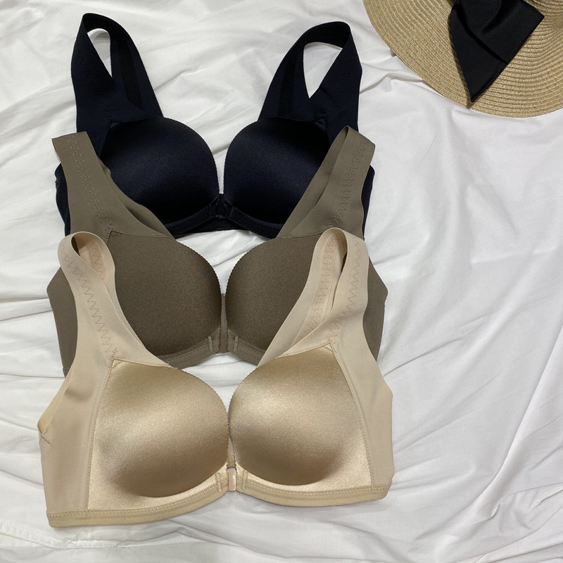 Small breasts bi-in front and back double-row buckle design thin section to gather auxiliary milk width shoulder strap No-mark no steel ring underwear Female