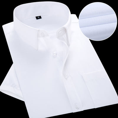 Men's short-sleeved shirt 2025 new summer thin business Korean-style slim solid color workwear youth half-sleeved shirt