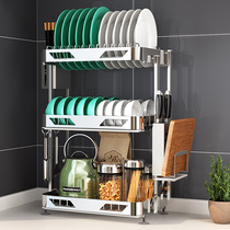 Installation-free 304 stainless steel foldable dish storage rack Kitchen rack Drain rack Dish rack