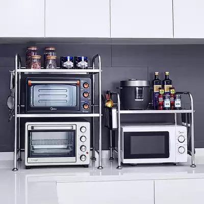 Thickened 304 stainless steel kitchen rack microwave oven rack oven rack electric oven rice cooker double storage