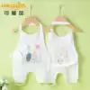 Belly baby belly summer thin cotton gauze breathable newborn children sleep with feet to protect their stomachs against cold