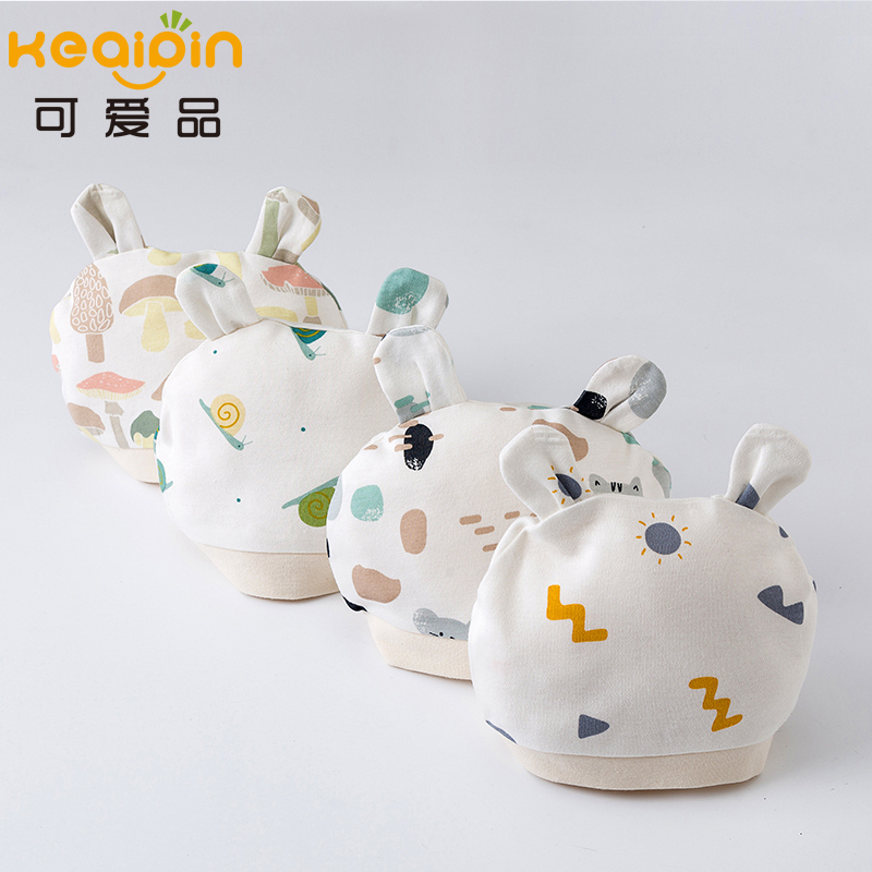 Baby hat spring and summer pure cotton 0-3 months thin newborn hat newborn baby cute baby baby hat