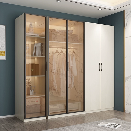 Nordic Light Luxury Wardreobe Современный минималистский минималистский стеклянный стеклянный дверь.