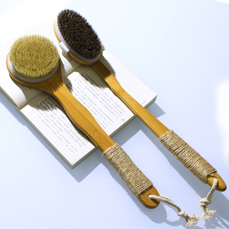 Long handle pig mane soft hair bath brushed bath brushed adult rubbing back theorist brushes bathed horse mane bathing bathrobe deity