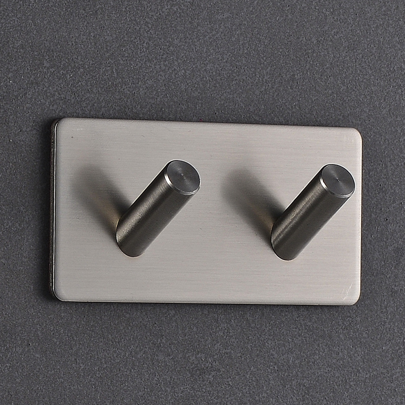 304 stainless steel hook strong adhesive kitchen wall sticky hook powder room bathroom nail-free clothes hook free punch