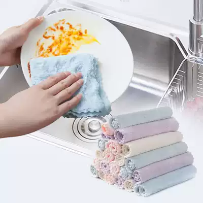 Dishwashing rag Household cleaning hand towel absorbent household kitchen dishwashing towel Bamboo fiber non-stick oil wiping tablecloth