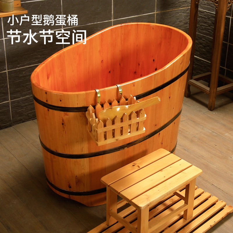 Chamberwood Wood Barrel Bath Tub Bath Tub Bath Adults Small Household Type Solid Wood Shower Bath Tub Adults Bath cylinders Home Whole body