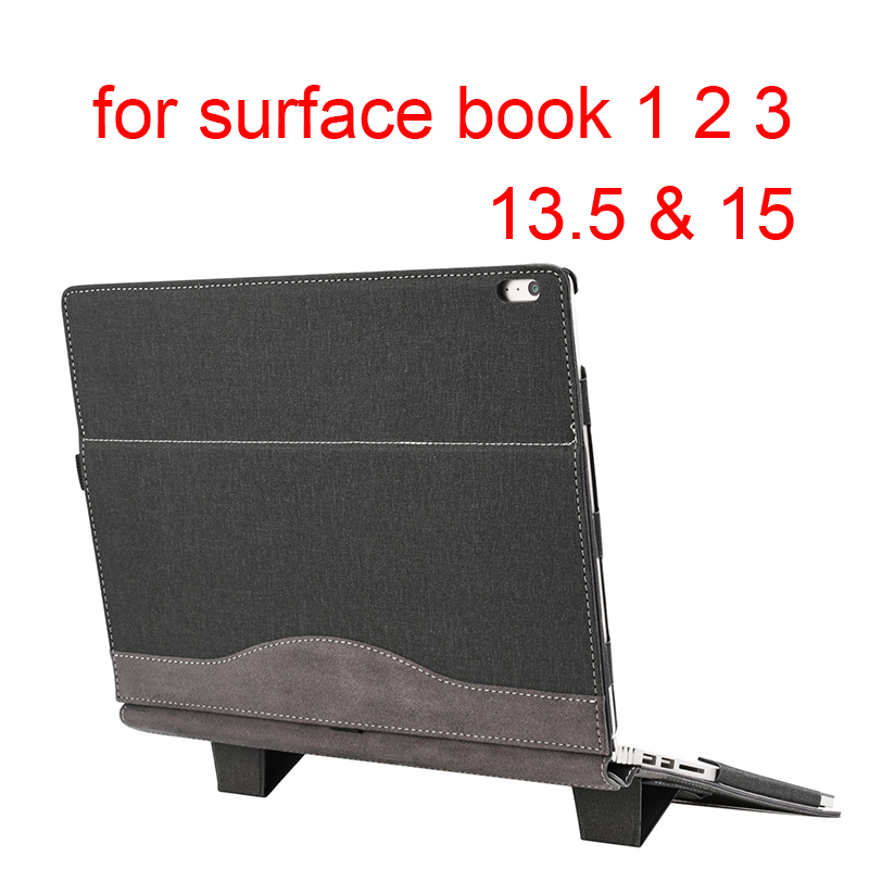 Laptop Protective Case Suitable for Microsoft Surface Book 13.5-Inch 15-Inch 1 2 3Rd Generation Tablet Liner Bag Computer Leather Case Bottom Bracket New Cooling and Anti-Fall Accessory Case