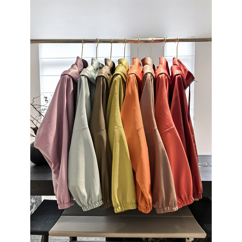 Msrm Welfare New Imported Lambskin Hooded Oversized Jacket Leather Coat 7028