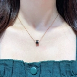 Ожерелье для влюбленных, золотая подвеска, цепочка до ключиц, золото 750 пробы, 18 карат, розовое золото, подарок на день рождения