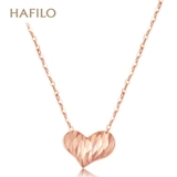 Золотое ожерелье, подвеска в форме сердца, цепочка до ключиц, золото 750 пробы, розовое золото