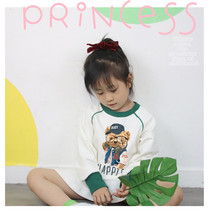 Girls dress ruffles ruffles autumn dress 2021 New Korean version 4-year-old bear long dress foreign style 6 baby