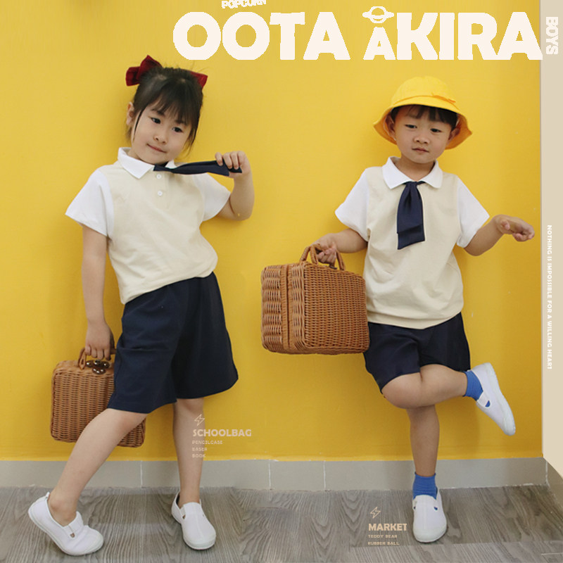 Kindergarten Garden Suit Summer Clothes Class School Suit College Tailor Yinglun Wind Entrance Garden Children Great Class Graduation Photos Clothing