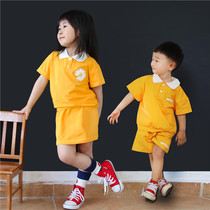 Kindergarten class clothes summer custom LOGO graduation clothes childrens brother and sister clothes foreign school uniform school uniform cotton sportswear