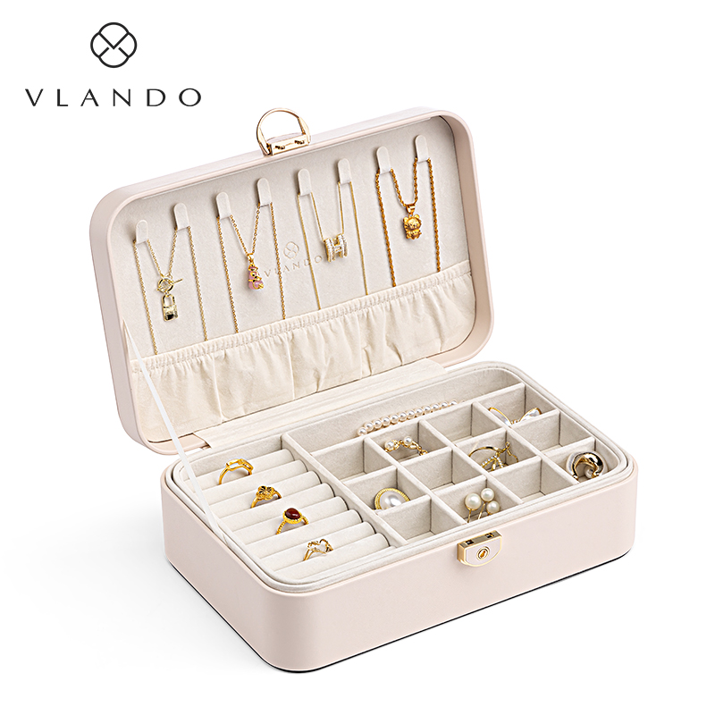 vlando meritocratic 23 new with lock first decorated case anti-oxidation gold jewellery ear nail necklace containing box trip-Taobao