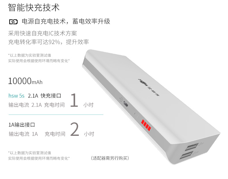 Sạc kho báu 10000 mAh cung cấp năng lượng di động Dual USB đầu ra điện thoại di động máy tính bảng phổ thông mini di động sạc kho báu