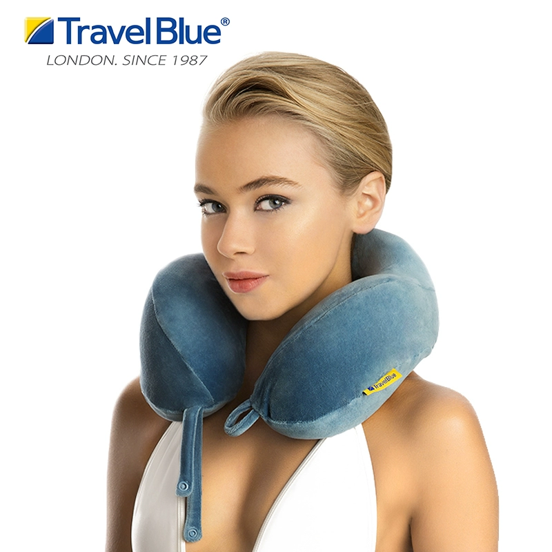 TravelBlue màu xanh cổ du lịch gối cổ bảo vệ gối hình chữ u gối hình chữ u xốp máy bay gối du lịch gối - Gối