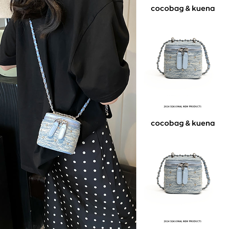 Summer Niche Denim Small Bag for Women, New Trendy Fashion Mini Handbag Box Bag, Mini Chain Crossbody Bag Summer Niche Denim Small Bag for Women, New Trendy Fashion Mini Handbag Box Bag, Mini Chain Crossbody Bag