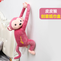 Pippi monkey creative car tissue box cartoon chair back car tissue pumping armrest box hanging cute seat paper towel