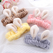 Cute thick face wash hair band mask makeup hair band Simple Sweet headdress plush female hair band