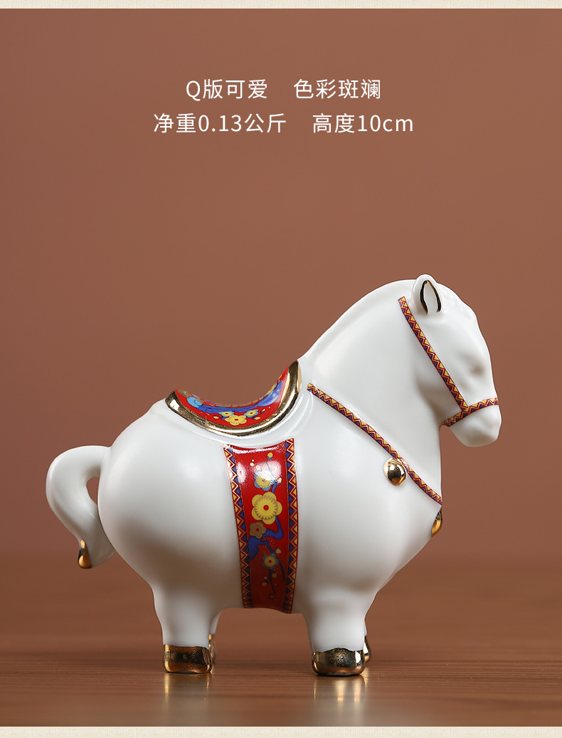 The east mud horse furnishing articles ceramics handicraft horse office desktop tang decoration accessories small delicate red