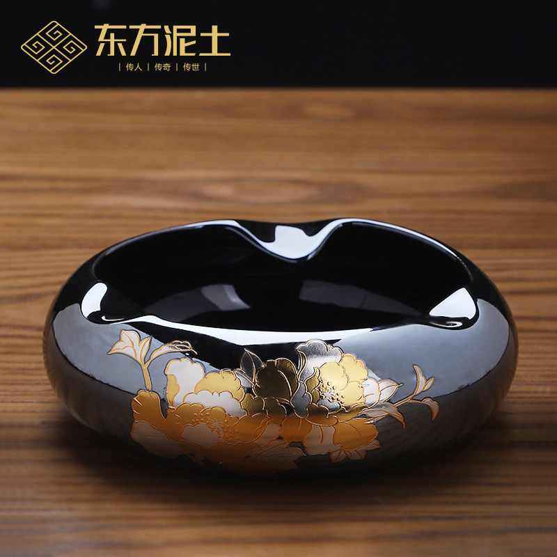 Creative Personality Customizable Home Ceramics Office Tea Room Living Room Living Room Tea Table Practical Tobacco Ashtray Decorations Hem
