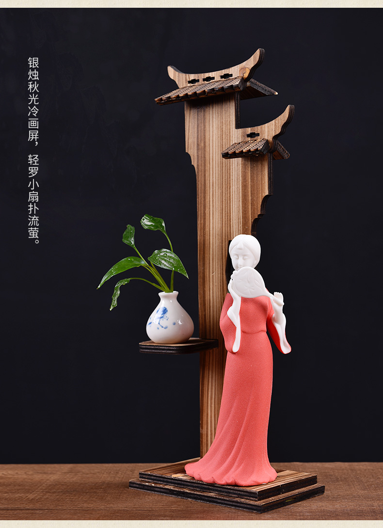 East China clay ceramic ladies furnishing articles wind/the enchanted jiangnan classical characters living room TV cabinet decoration