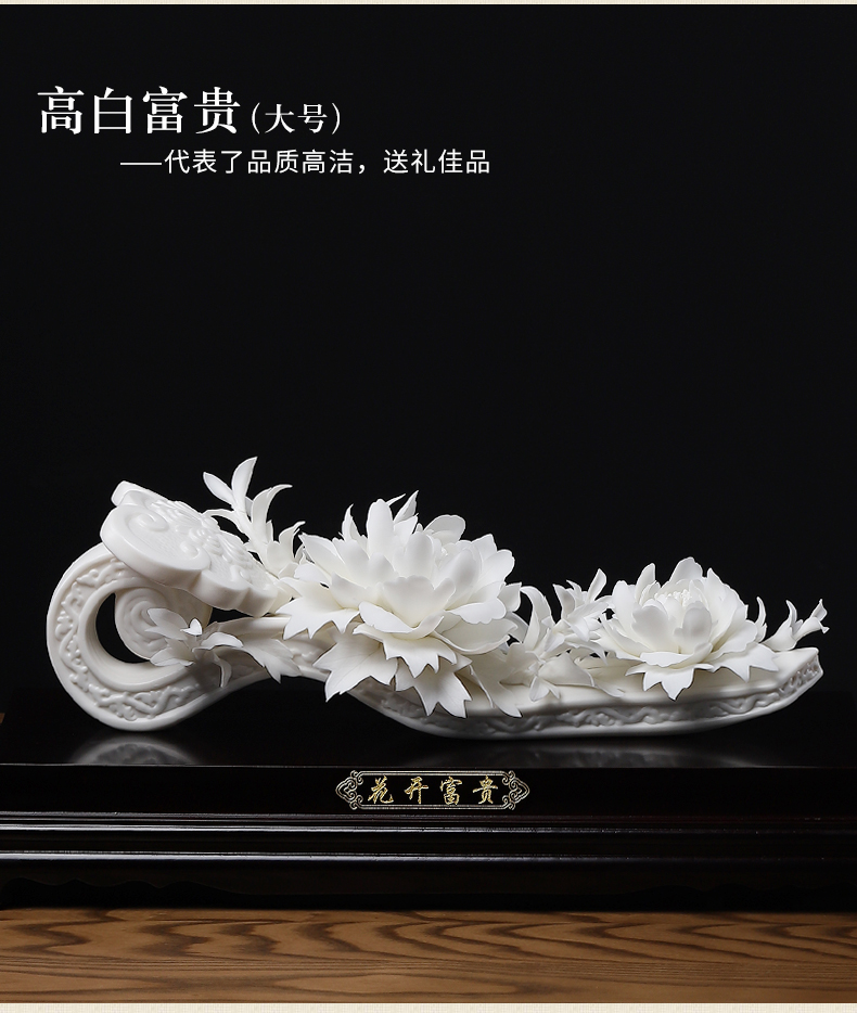 Oriental clay ceramic peony ruyi furnishing articles housewarming gifts gifts home decoration process/blooming flowers