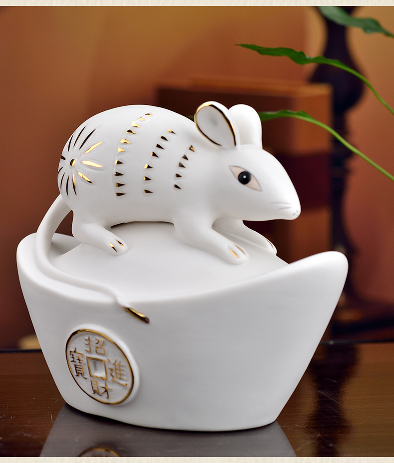 Oriental clay ceramic furnishing articles in 2020, the year of the rat rat rat mascot New year gift activities throughout the year