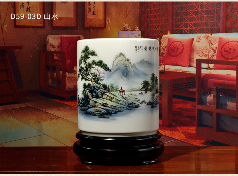 Oriental hand - made ceramic brush pot soil practical office furnishing articles study the elder the teacher commemorative gifts