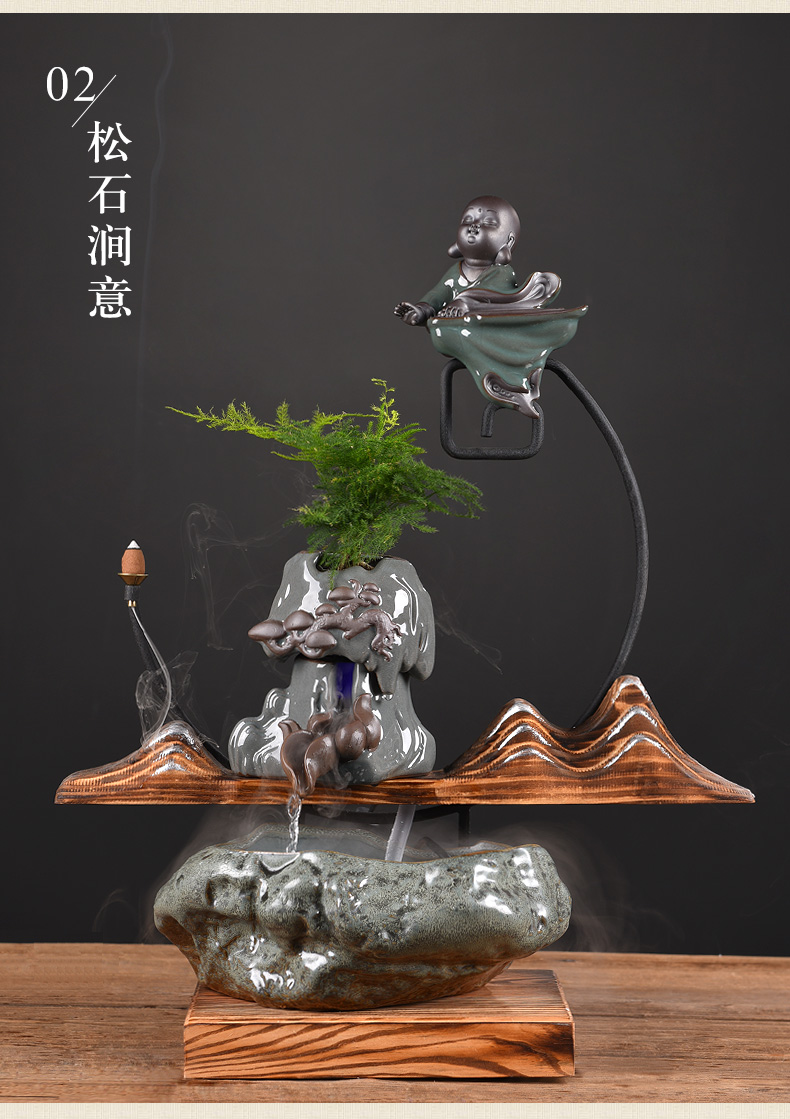 East clay ceramic water furnishing articles home desktop sitting room TV ark, feng shui humidifying water decorations