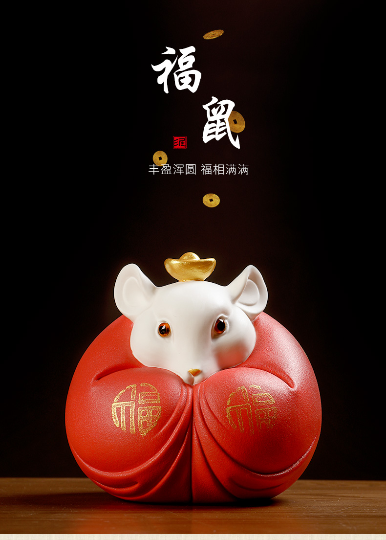 Oriental clay ceramic mice furnishing articles rat year of the rat mascot New year gift sitting room adornment/f rat