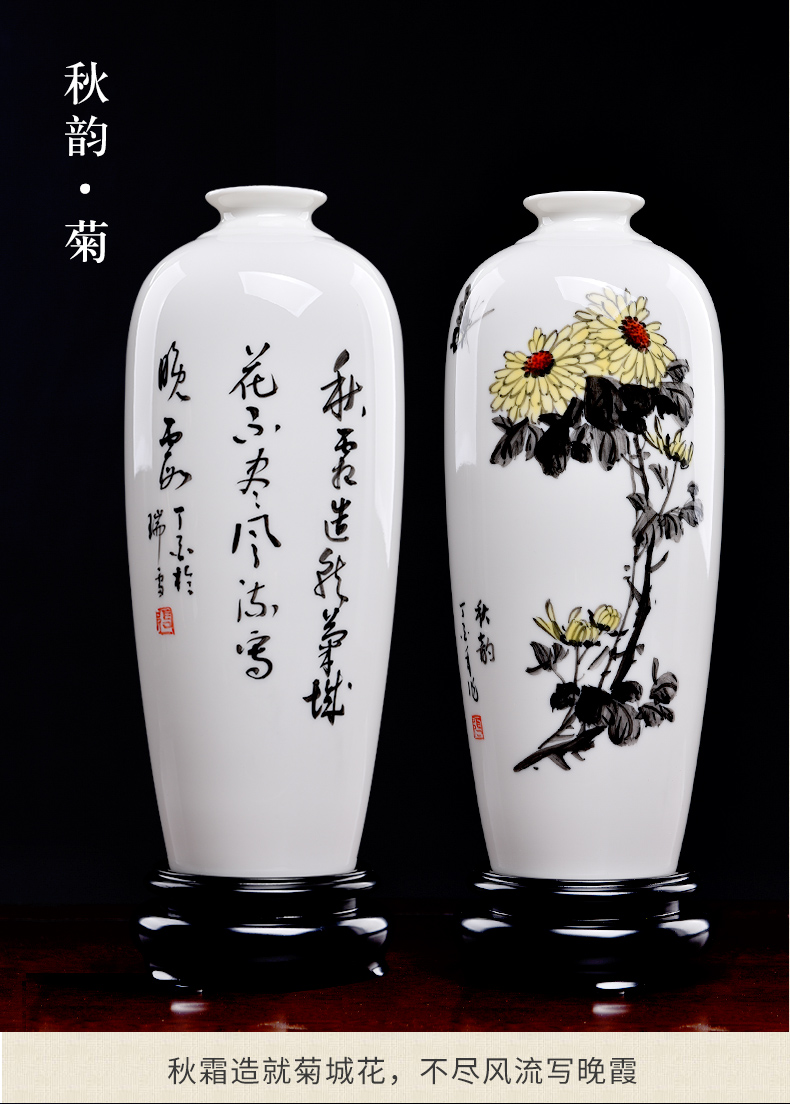 East mud hand - made ceramic vase of new Chinese style furnishing articles classical household living room TV cabinet rich ancient frame ornaments