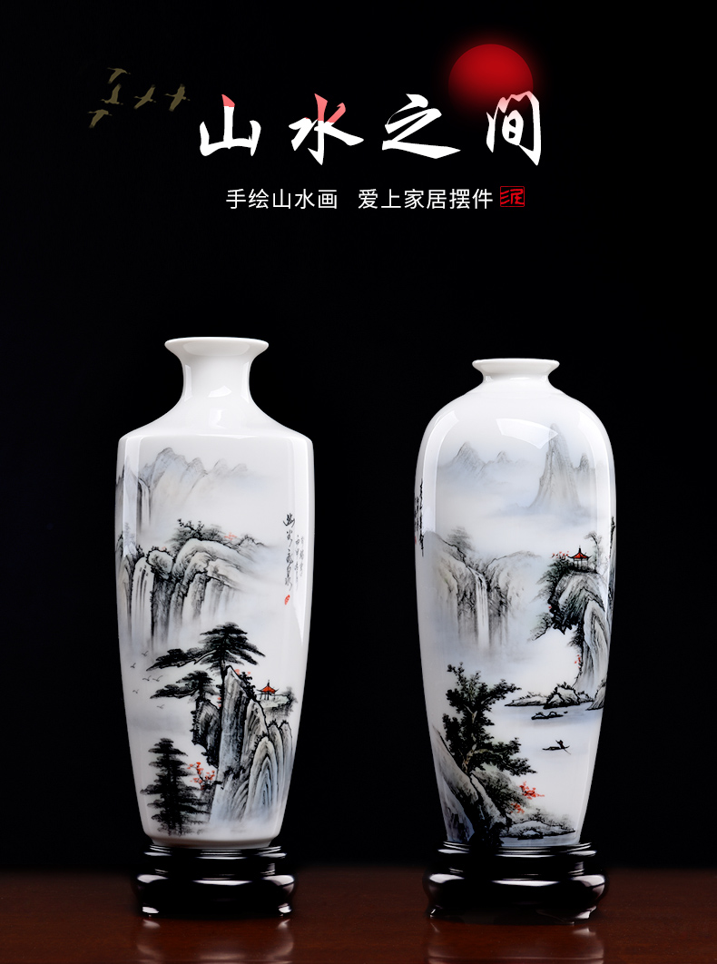 East mud hand - made ceramic vase of new Chinese style furnishing articles classical household living room TV cabinet rich ancient frame ornaments