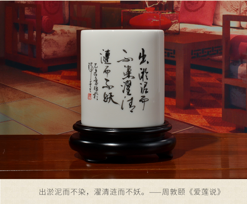 Oriental hand - made ceramic brush pot soil practical office furnishing articles study the elder the teacher commemorative gifts