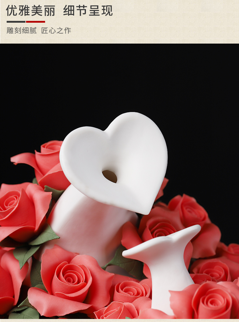 The east mud wedding present ceramic flowers furnishing articles for girlfriends friend colleague gift newly - I bridal chamber decorates