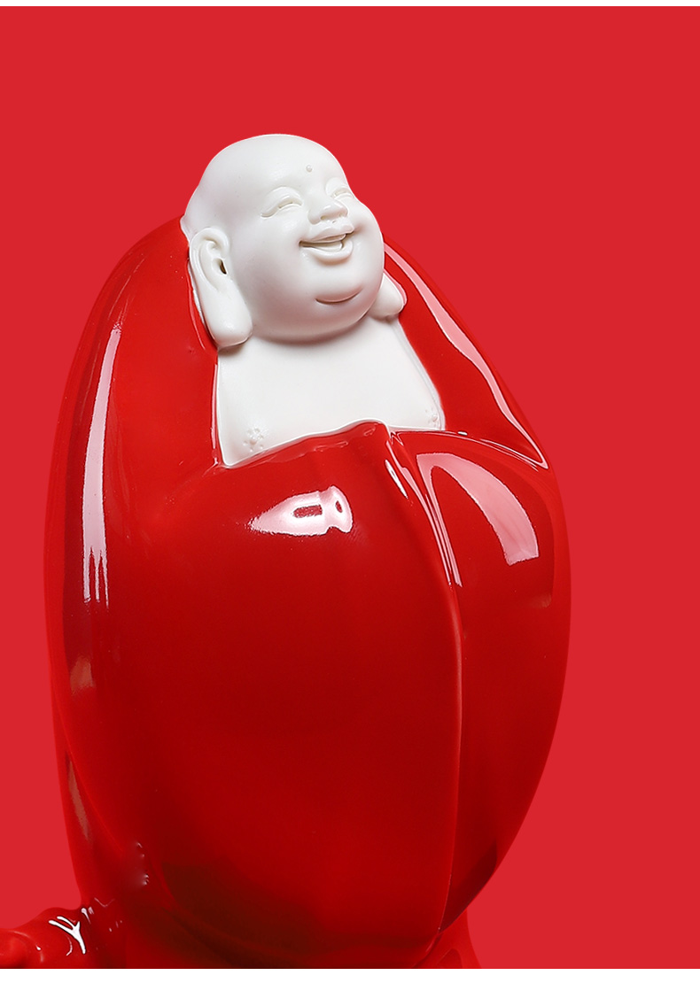 East China red soil smiling Buddha furnishing articles of new Chinese style household ceramic wine TV ark, sitting room adornment