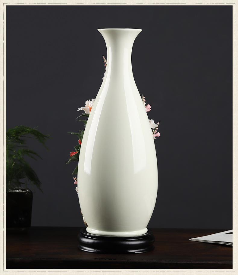 Oriental soil new Chinese checking ceramic flower vases, furnishing articles sitting room flower arranging rich ancient frame porcelain decorative arts and crafts