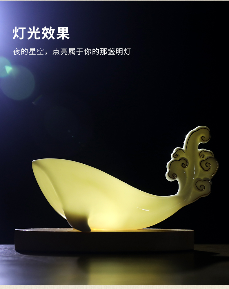 Oriental clay ceramic mascot mouse small place, a 2020 year of the rat New year gifts/cloud a night light