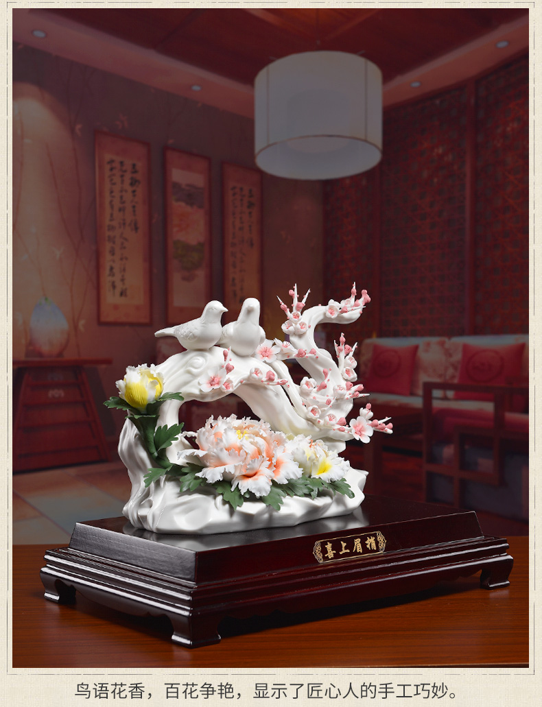 Oriental soil high - grade beaming ceramic flower its art of Chinese style wedding gift sitting room adornment is placed