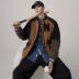 Tide thương hiệu hip-hop cộng với áo choàng đồng phục bóng chày cotton dày bé trai mùa thu đông áo khoác đẹp trai xu hướng áo khoác cotton không nắp - Bông