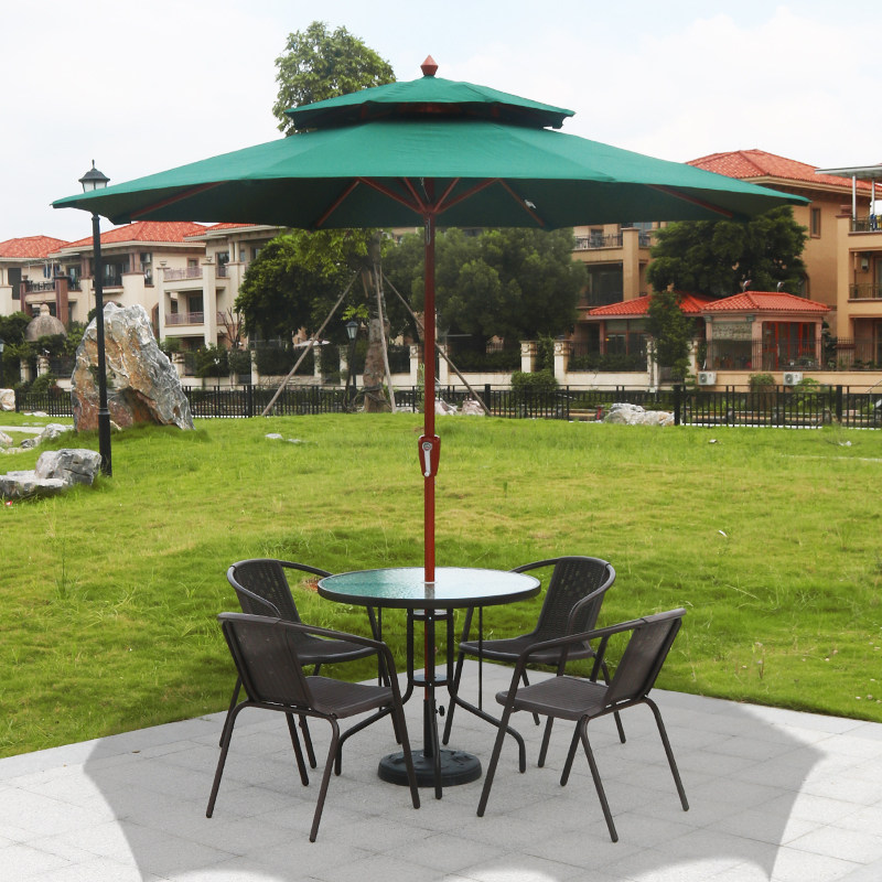 Outdoor table and chair courtyard with umbrella leisure open-air wrought iron cafe milk tea shop outdoor balcony small table and chair combination